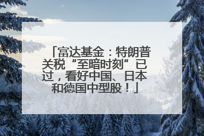 富达基金：特朗普关税“至暗时刻”已过，看好中国、日本和德国中型股！