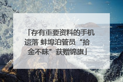 存有重要资料的手机遗落 蚌埠泊管员“拾金不昧”获赠锦旗
