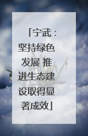 宁武：坚持绿色发展 推进生态建设取得显著成效