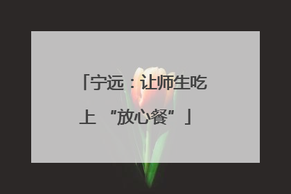 宁远：让师生吃上 “放心餐”
