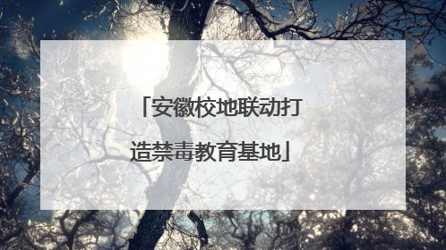 安徽校地联动打造禁毒教育基地