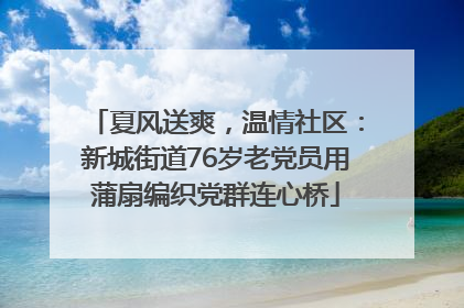 夏风送爽，温情社区：新城街道76岁老党员用蒲扇编织党群连心桥