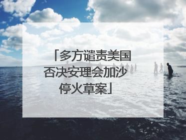 多方谴责美国否决安理会加沙停火草案