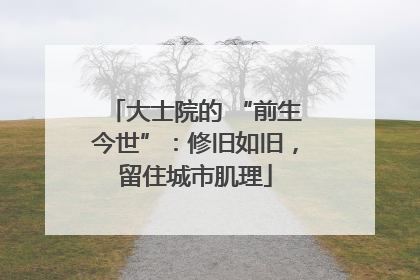 大士院的 “前生今世”：修旧如旧，留住城市肌理