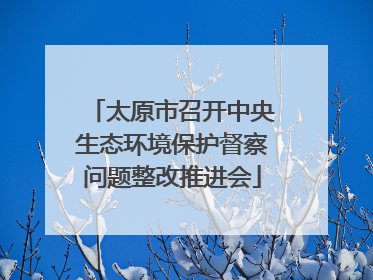太原市召开中央生态环境保护督察问题整改推进会