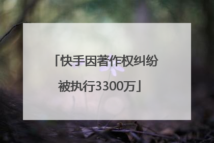 快手因著作权纠纷被执行3300万