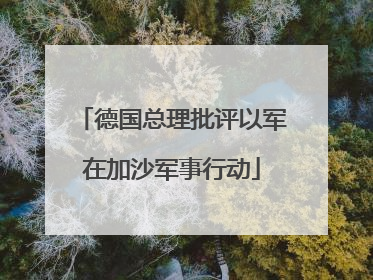 德国总理批评以军在加沙军事行动