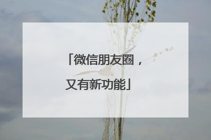 微信朋友圈，又有新功能