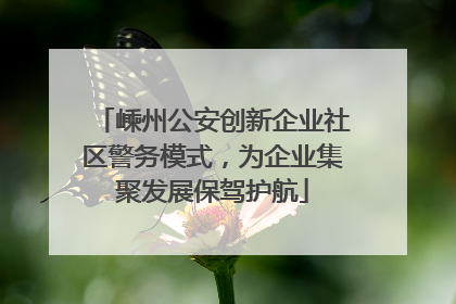 嵊州公安创新企业社区警务模式，为企业集聚发展保驾护航