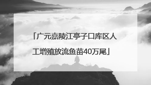 广元嘉陵江亭子口库区人工增殖放流鱼苗40万尾