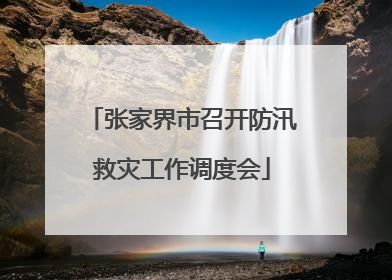 张家界市召开防汛救灾工作调度会