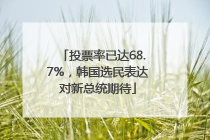 投票率已达68.7%，韩国选民表达对新总统期待