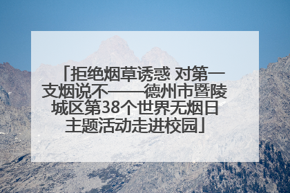 拒绝烟草诱惑 对第一支烟说不——德州市暨陵城区第38个世界无烟日主题活动走进校园