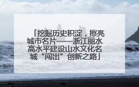 挖掘历史积淀，擦亮城市名片——浙江丽水高水平建设山水文化名城“闯出”创新之路