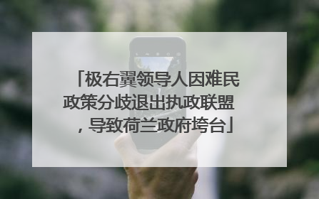极右翼领导人因难民政策分歧退出执政联盟，导致荷兰政府垮台