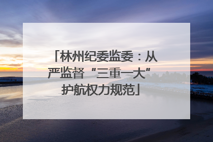 林州纪委监委：从严监督“三重一大” 护航权力规范
