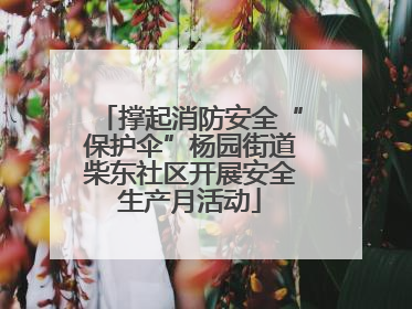 撑起消防安全“保护伞”杨园街道柴东社区开展安全生产月活动