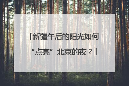 新疆午后的阳光如何“点亮”北京的夜？