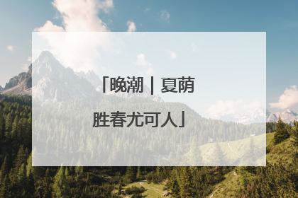 晚潮｜夏荫胜春尤可人