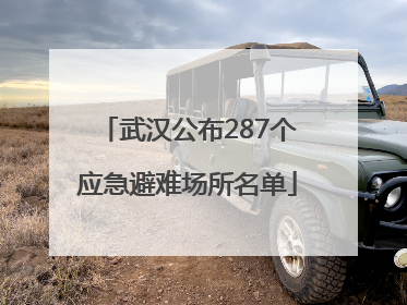 武汉公布287个应急避难场所名单
