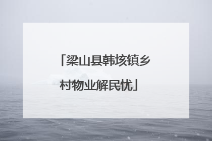 梁山县韩垓镇乡村物业解民忧