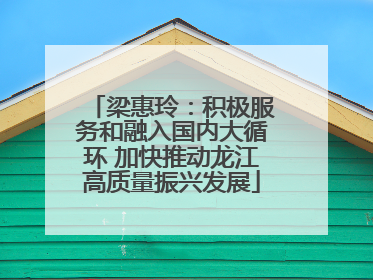 梁惠玲：积极服务和融入国内大循环 加快推动龙江高质量振兴发展