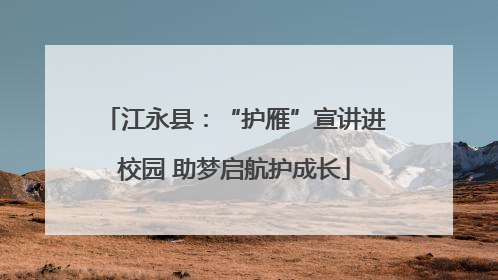 江永县：“护雁”宣讲进校园 助梦启航护成长