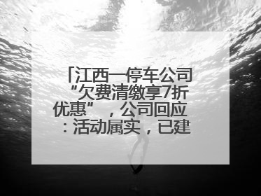 江西一停车公司“欠费清缴享7折优惠”，公司回应：活动属实，已建立常态化诉讼追缴机制