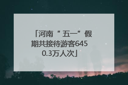 河南“ 五一”假期共接待游客6450.3万人次