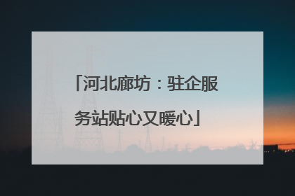 河北廊坊：驻企服务站贴心又暖心