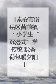 泰安市岱岳区黄前镇：小学生“沉浸式”学传统 粽香荷包暖夕阳