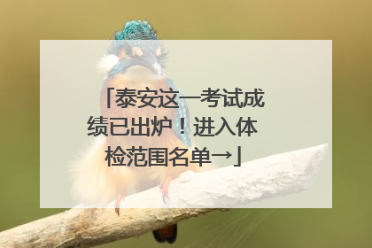 泰安这一考试成绩已出炉！进入体检范围名单→