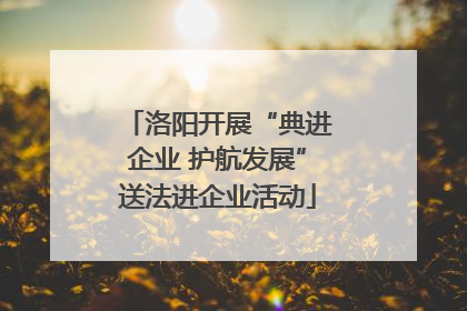 洛阳开展“典进企业 护航发展”送法进企业活动