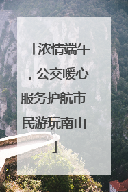 浓情端午，公交暖心服务护航市民游玩南山