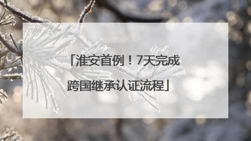 淮安首例！7天完成跨国继承认证流程