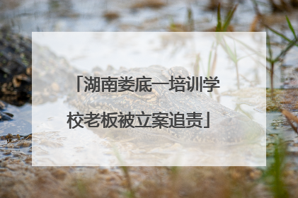 湖南娄底一培训学校老板被立案追责