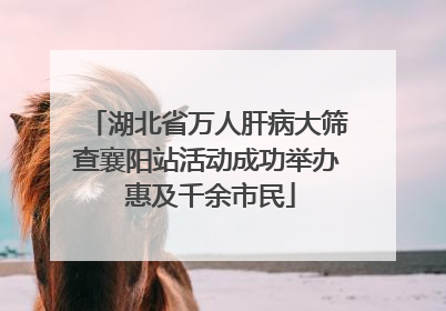 湖北省万人肝病大筛查襄阳站活动成功举办 惠及千余市民