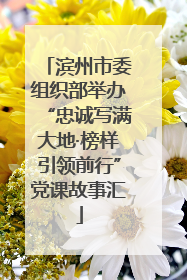 滨州市委组织部举办“忠诚写满大地·榜样引领前行”党课故事汇