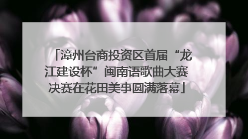 漳州台商投资区首届“龙江建设杯”闽南语歌曲大赛决赛在花田美事圆满落幕