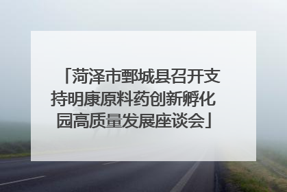 菏泽市鄄城县召开支持明康原料药创新孵化园高质量发展座谈会