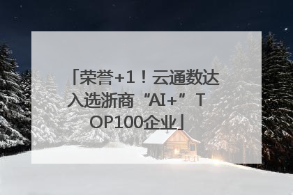 荣誉+1！云通数达入选浙商“AI+”TOP100企业