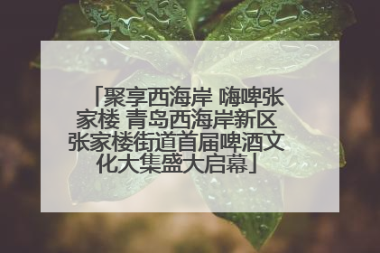 聚享西海岸 嗨啤张家楼 青岛西海岸新区张家楼街道首届啤酒文化大集盛大启幕