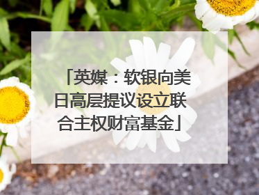 英媒：软银向美日高层提议设立联合主权财富基金