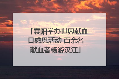襄阳举办世界献血日感恩活动 百余名献血者畅游汉江