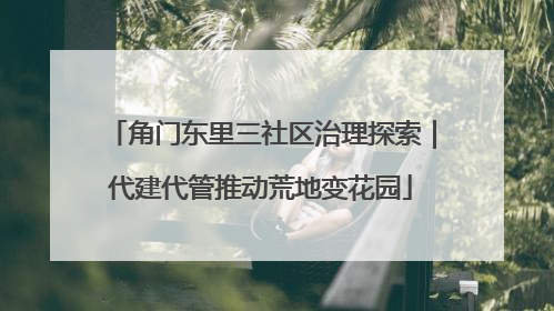 角门东里三社区治理探索｜代建代管推动荒地变花园