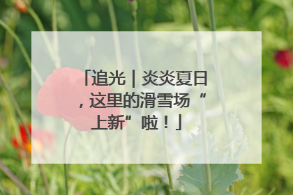 追光｜炎炎夏日，这里的滑雪场“上新”啦！
