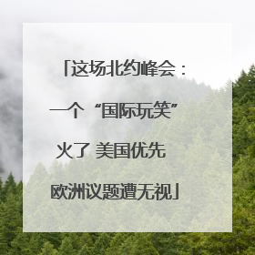 这场北约峰会：一个“国际玩笑”火了 美国优先 欧洲议题遭无视