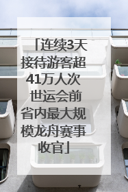 连续3天接待游客超41万人次 世运会前省内最大规模龙舟赛事收官