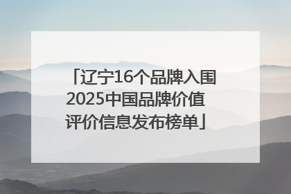 辽宁16个品牌入围2025中国品牌价值评价信息发布榜单