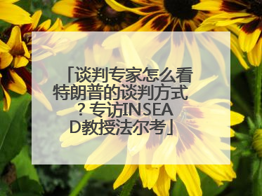谈判专家怎么看特朗普的谈判方式？专访INSEAD教授法尔考